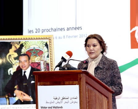 Lundi 6 février 2012: <strong>SAR la Princesse Lalla Hasnaa</strong> préside à Agadir l’ouverture du Symposium international sur l’Eau et les zones humides en Méditerranée